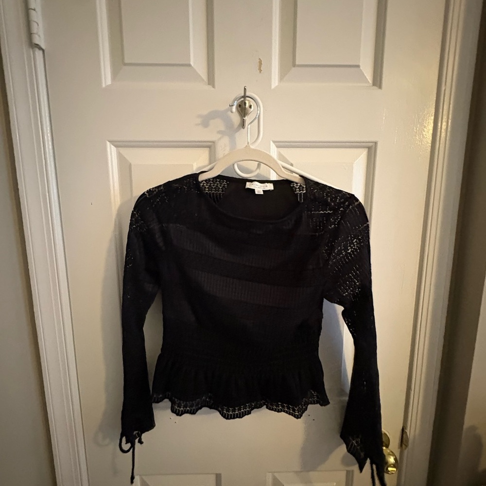 Chic Black Lace Women's Blouse